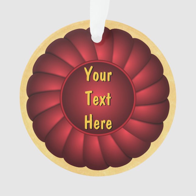 Ornamento Faixa de Opções Vermelha para Personalizar (Frente)