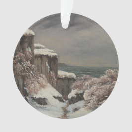Ornamento Falaises au Bord de la Mer sous la Neige - Courbet