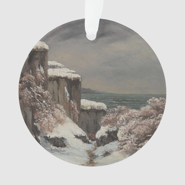 Ornamento Falaises au Bord de la Mer sous la Neige - Courbet (Frente)