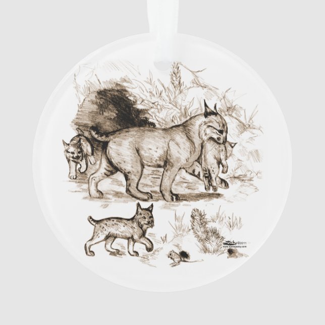 Ornamento Família de Lince-pardo (Verso)