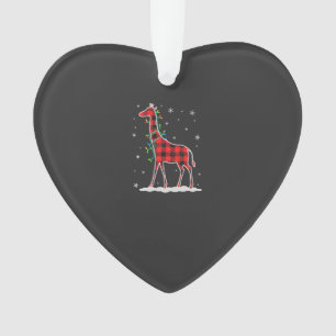 Ornamento Família de Xadrez Búfalo Girafa de Natal Pa