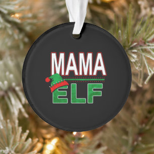 Ornamento Família Elf   Feriado de Natal Mama Elf #TeamElf