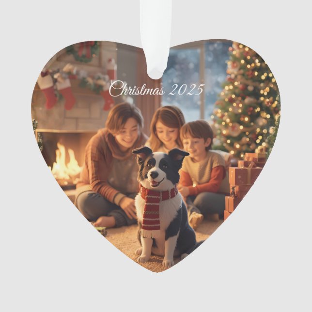 Ornamento Family Christmas Ornament with Border Collie – Coz (Frente)