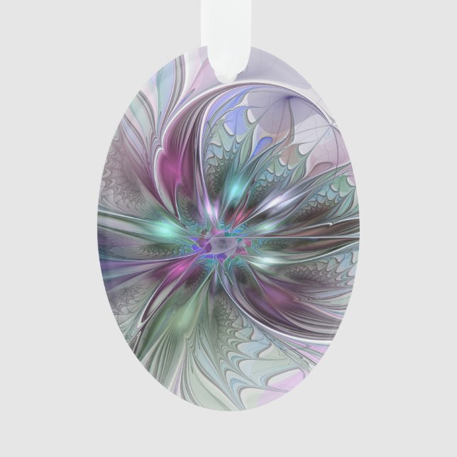 Ornamento Fantasia Abstrata Colorida Moderna Floral Fractal (Frente)