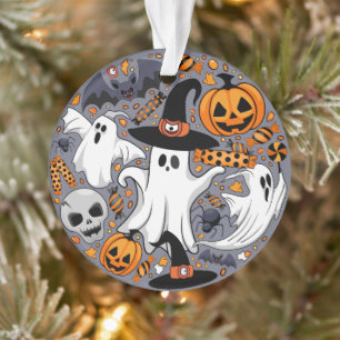 Ornamento Fantasmas Spooky e Monstros Cute Assustadores