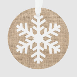 Ornamento Farmhouse Moderno Natal Floco de Neve Burlap Russo