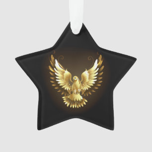 Ornamento Faux Gold Foil Peace Dove em Preto