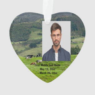 Ornamento Fazenda de gado Vacas Datas Foto Personalizada