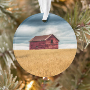 Ornamento Fazendas Antigo Barn Vermelho