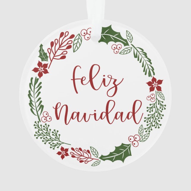 Ornamento Feira de Natal de Espanha, Feliz Navidad (Verso)