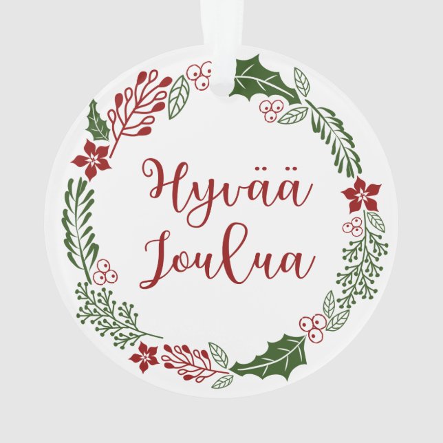 Ornamento Feira de Natal Finlandesa, Hyvää joulua (Verso)
