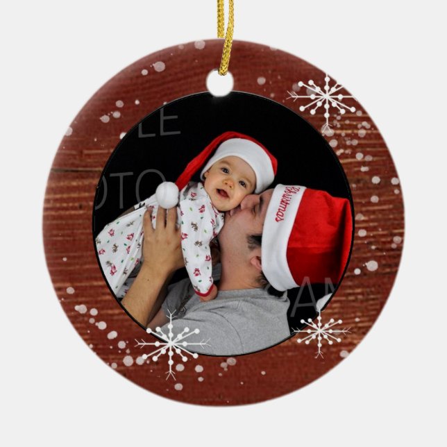 Ornamento feito sob encomenda da foto do floco de (Frente)