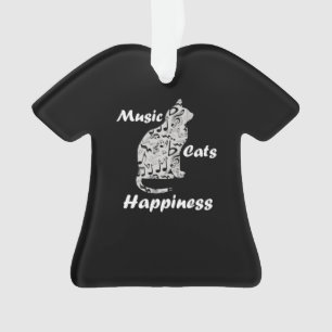 Ornamento Felicidade dos Gatos de Música - Citação de Amante
