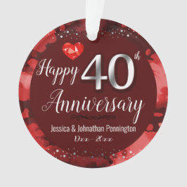 Ornamento Feliz 40º aniversário de casamento