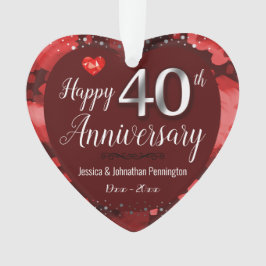 Ornamento Feliz 40º aniversário de casamento