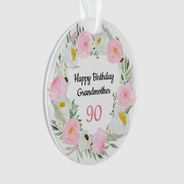 Ornamento Feliz 90 Birthday Avó