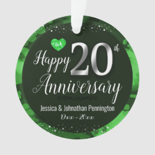 Ornamento Feliz Aniversário de Casamento de 20