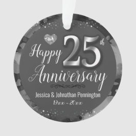 Ornamento Feliz Aniversário de Casamento de 25