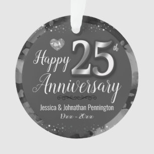 Ornamento Feliz Aniversário de Casamento de 25