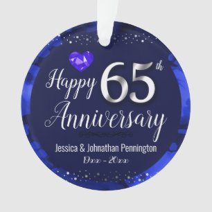 Ornamento Feliz aniversário de casamento do 65º aniversário