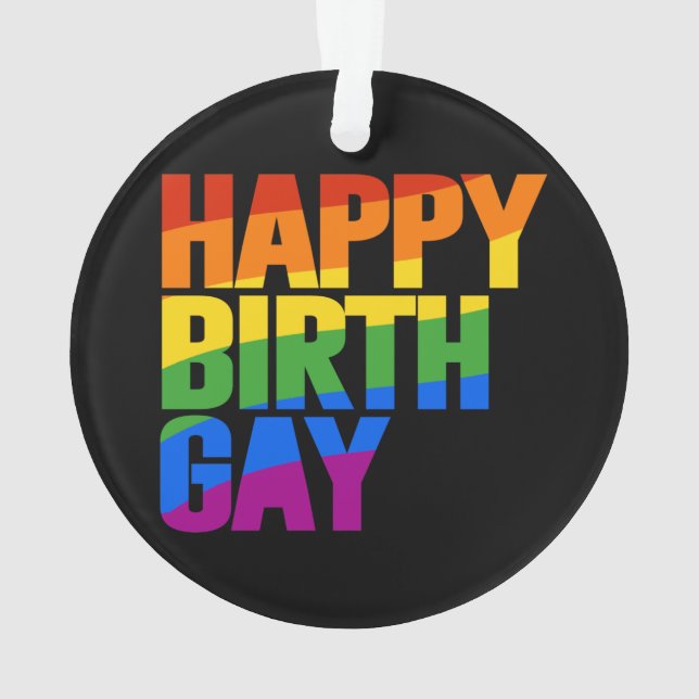 Ornamento Feliz Aniversário Gay (Verso)