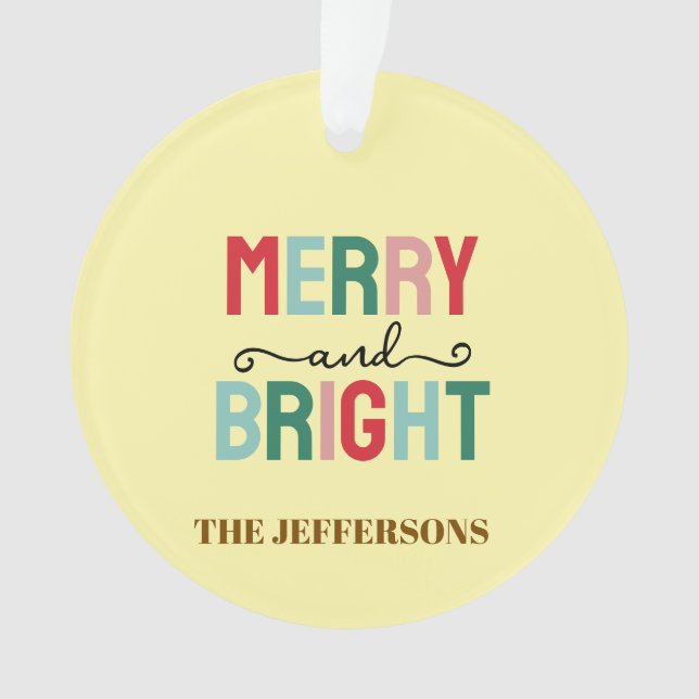 Ornamento Feliz Ano Novo Natal Alegre (Frente)