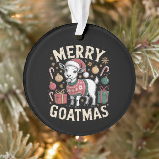 Ornamento Feliz Cabra Natalícia Gorro de Natal Suéter Feio d