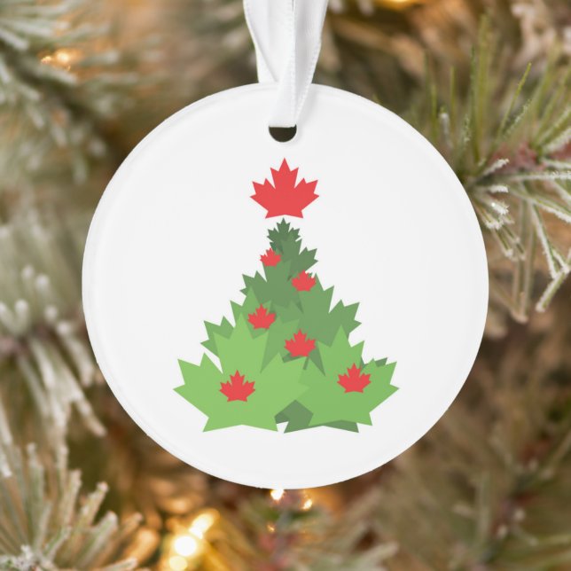 Ornamento Feliz canadense Flag Maple Leaf Christmas Tree (Árvore)