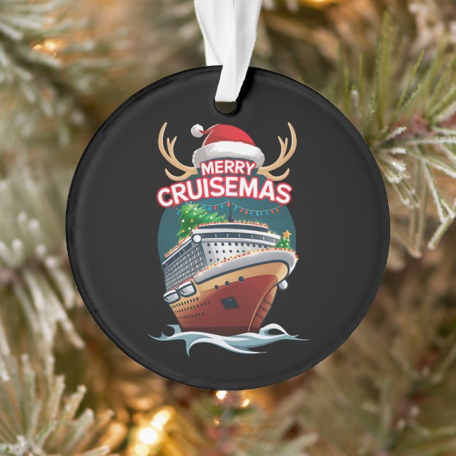 Ornamento Feliz Cruisemas Cruise Ship Family Christmas Funny (Árvore)