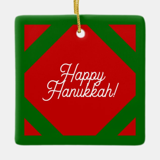 Ornamento Feliz de Hanukkah (Frente)