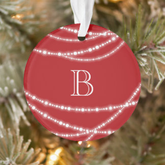 Ornamento Feliz E Brilho Espalham Monograma Foto De Natal