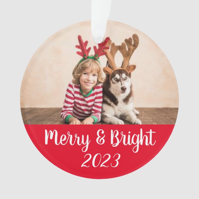 Ornamento Feliz e Brilho Natal Personalizado (Frente)