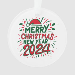 Ornamento Feliz Feliz ano novo de Natal de 2024