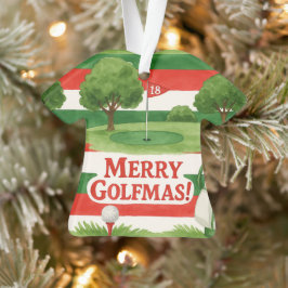Ornamento 'Feliz Golfmas!' Golfistas Alegre Natal Esportivo