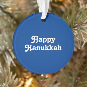 Ornamento "Feliz Hanukkah", festa de Natal azul