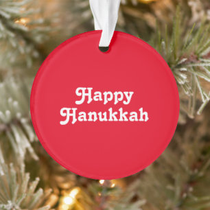 Ornamento "Feliz Hanukkah" Festa vermelha de Natal