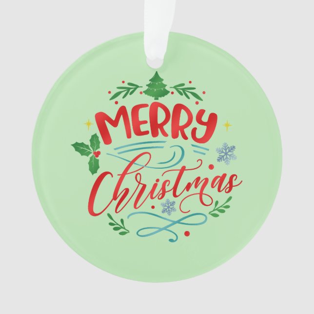 Ornamento Feliz Natal Árvore Festiva (Frente)