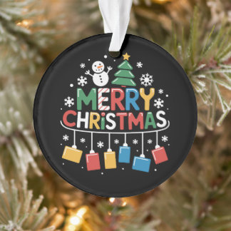 Ornamento Feliz Natal Boneco de Neve Árvore Flocos de Neve N