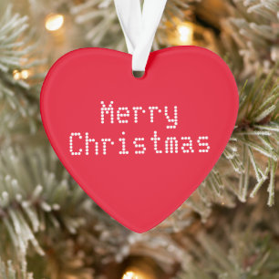 Ornamento "Feliz Natal" branco vermelho