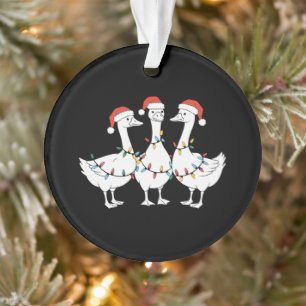 Ornamento Feliz Natal Chapéu de Papai Noel Patos Feriado Xma