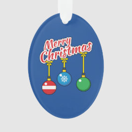 Ornamento Feliz Natal com as bolas de caça