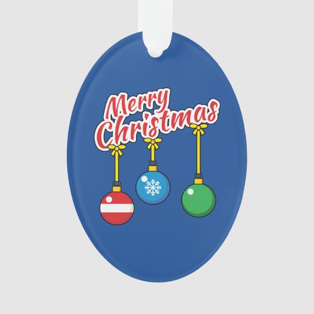 Ornamento Feliz Natal com as bolas de caça (Frente)