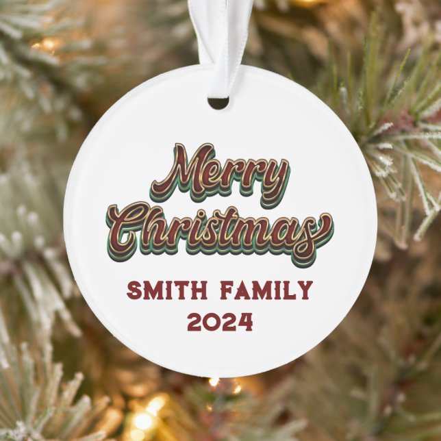 Ornamento Feliz Natal - Correspondência Familiar (Árvore)