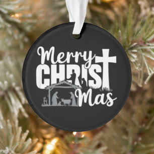 Ornamento Feliz Natal Cristão Jesus Família Natal