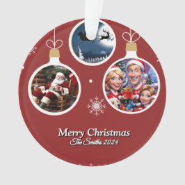 Ornamento Feliz Natal da família moderna