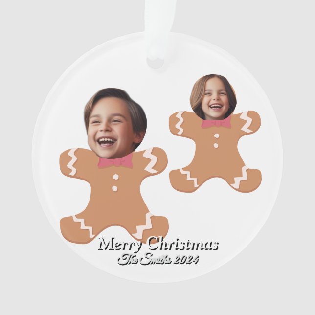 Ornamento Feliz Natal da família moderna (Frente)