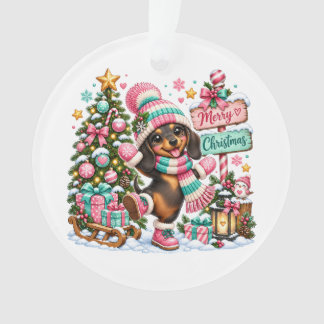 Ornamento Feliz Natal Dachshund