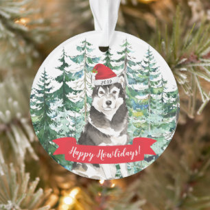 Ornamento Feliz Natal de Malamute