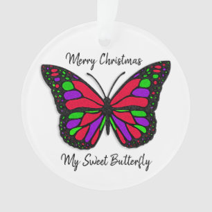 Ornamento Feliz Natal, doce Borboleta Feriado