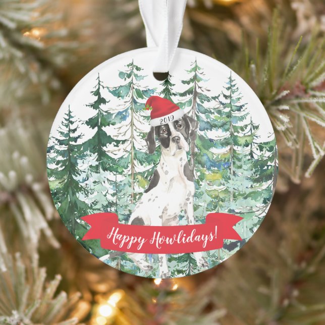 Ornamento Feliz Natal em Inglês Pointer Christmas (Árvore)